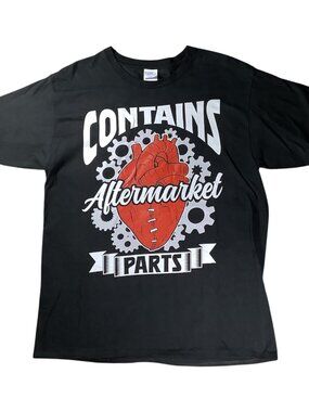 Port & Company Men’s T-Shirt Size L Contains Aftermarket Parts Graphic Tee